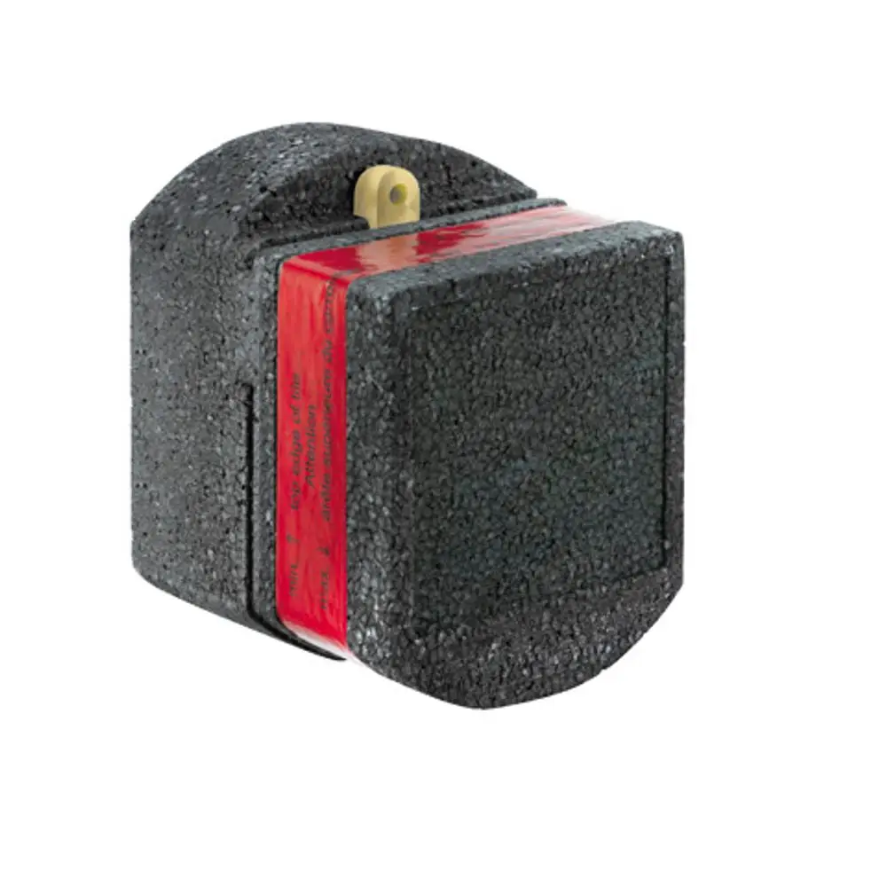 Schwarzes Unterputz-Wand Rohbauset von Kludi mit rotem Etikett. Das Produkt hat eine kompakte, kubische Form und eine glatte Oberfläche.